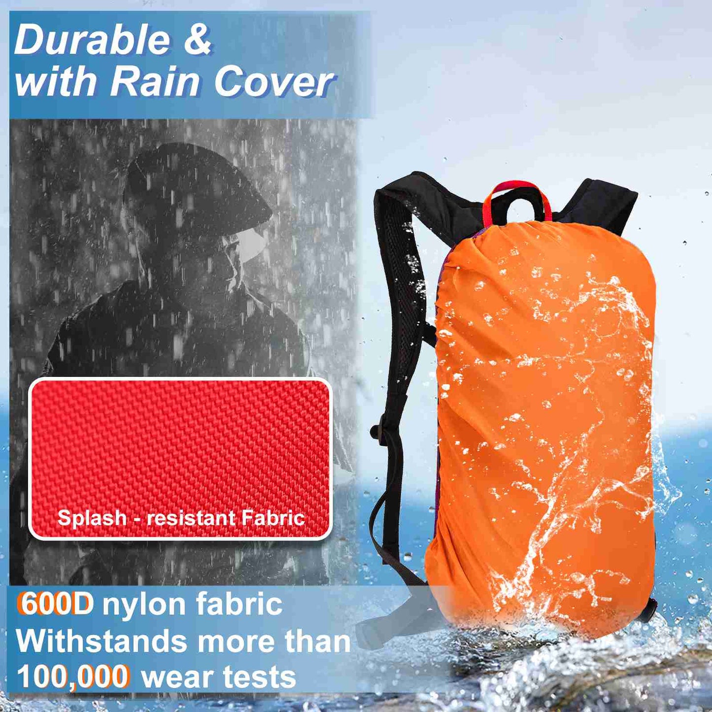 LOCAL LION Cycling Backpack for Men with Rain Cover, Breathable & Lightweight Mountain Bike Bag