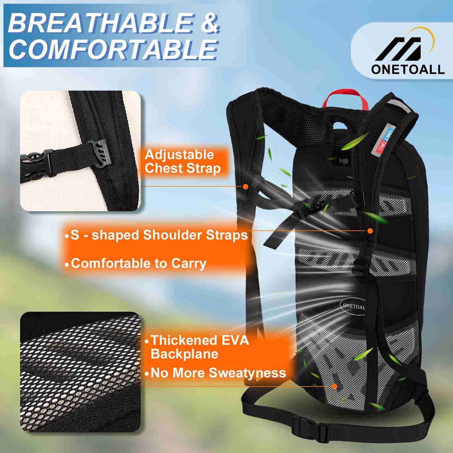 LOCAL LION Cycling Backpack for Men with Rain Cover, Breathable & Lightweight Mountain Bike Bag