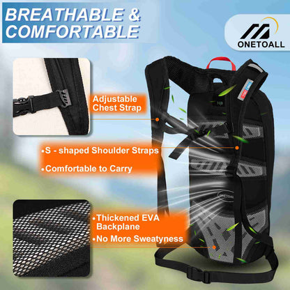 LOCAL LION Cycling Backpack for Men with Rain Cover, Breathable & Lightweight Mountain Bike Bag