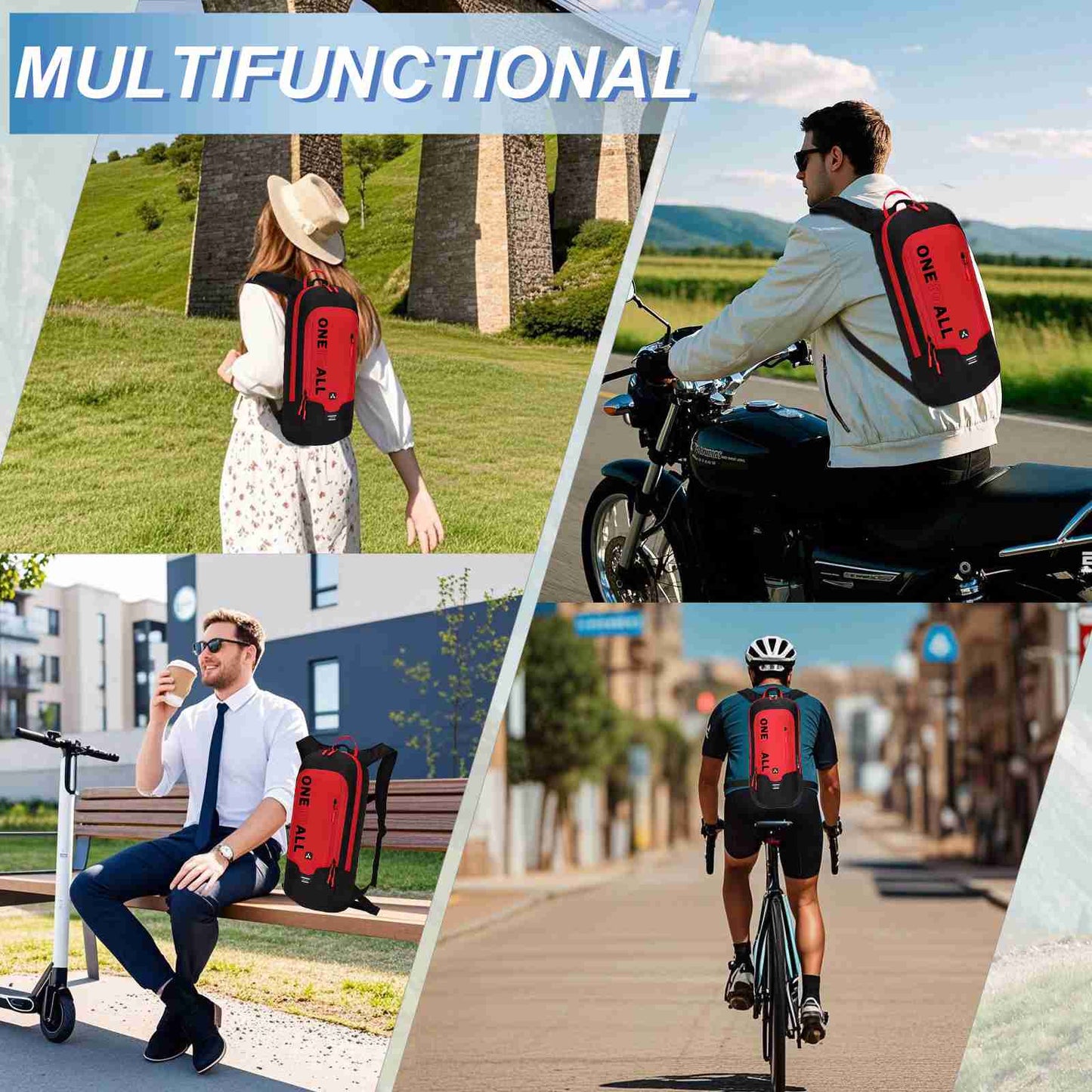LOCAL LION Cycling Backpack for Men with Rain Cover, Breathable & Lightweight Mountain Bike Bag