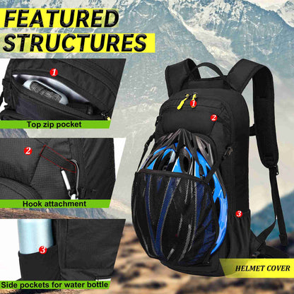 LOCAL LION Hydration Backpack 10L, Waterproof Rucksack with Raincover and Helmet Cover