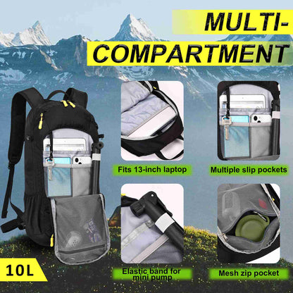 LOCAL LION Hydration Backpack 10L, Waterproof Rucksack with Raincover and Helmet Cover