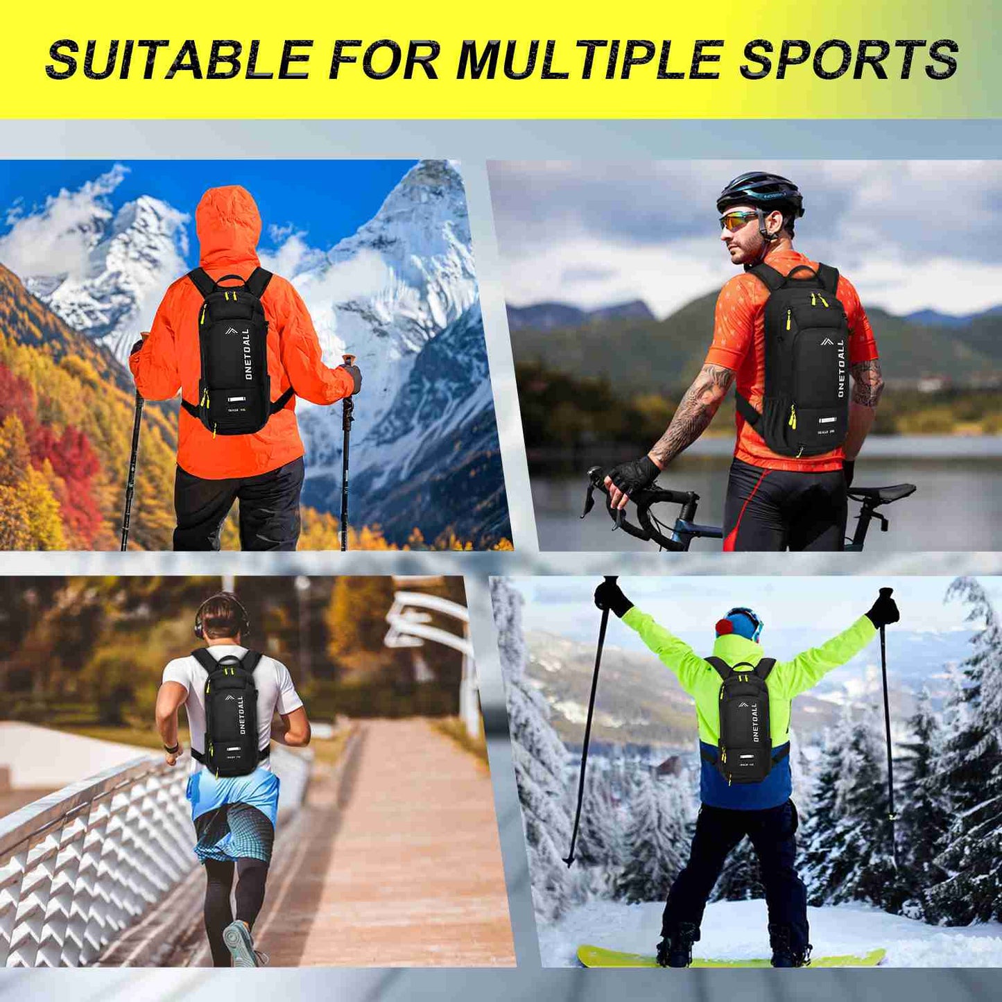 LOCAL LION Hydration Backpack 10L, Waterproof Rucksack with Raincover and Helmet Cover