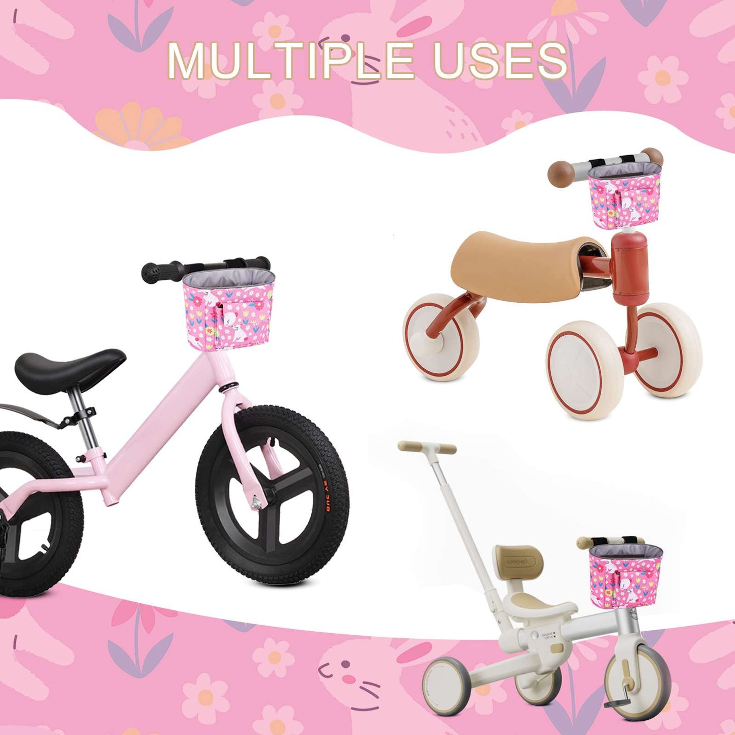 LOCAL LION Kids Bike Basket, Bike Handlebar Bag